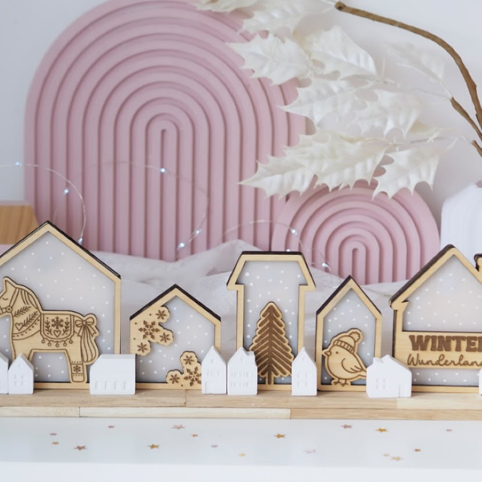 SVG Laser Datei 10 Designs Lichthaus Haus für Transparentpapier Lichthäuser Leuchthaus Lichtdatei SVG Datei Weihnachten Winter Hygge – Bild 3