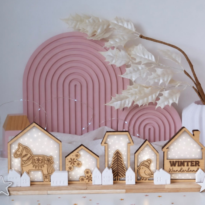 SVG Laser Datei 10 Designs Lichthaus Haus für Transparentpapier Lichthäuser Leuchthaus Lichtdatei SVG Datei Weihnachten Winter Hygge – Bild 5