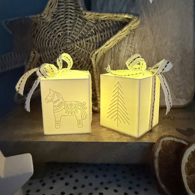 3D Druck Datei STL 4er Set Hygge Dala Skandi Windlicht für LED Lichter eckig SKALIERBAR Herbst Winter Weihnachten Klötzchenwindlicht – Bild 8