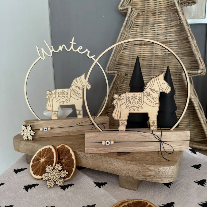 SVG Laser Datei Winter 6 Designs Dalapferd Klötzchen Datei Winterdeko Hygge Home Skandi Klötzchenbogen Laserdatei SVG Datei Dala – Bild 12