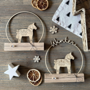 SVG Laser Datei Winter 6 Designs Dalapferd Klötzchen Datei Winterdeko Hygge Home Skandi Klötzchenbogen Laserdatei SVG Datei Dala